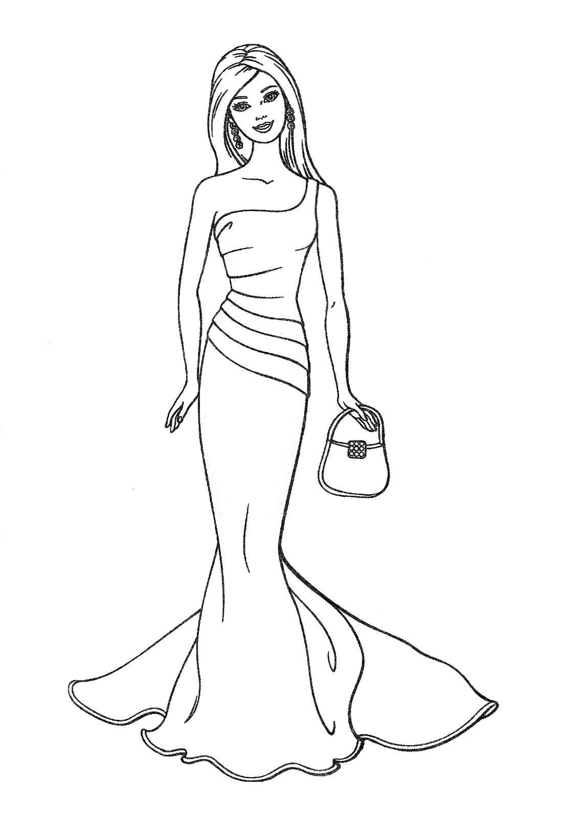 Barbie Pretty Dress Coloring Pages Free Printable Coloring Pages For Kids ~ Colouring ...1103 x 1589