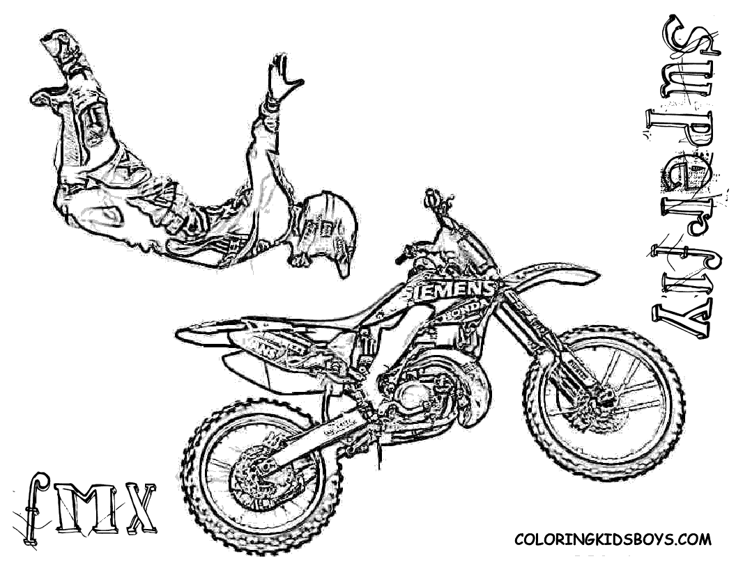 racing dirt bikes coloring pages - photo #9