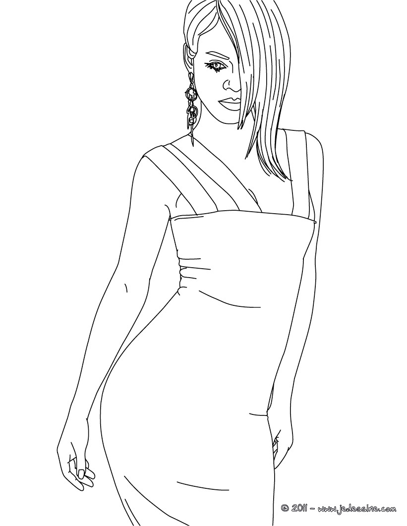 887 Simple Rihanna Coloring Pages with Animal character