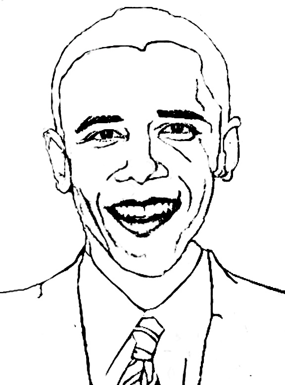 obama and family coloring pages - photo #48