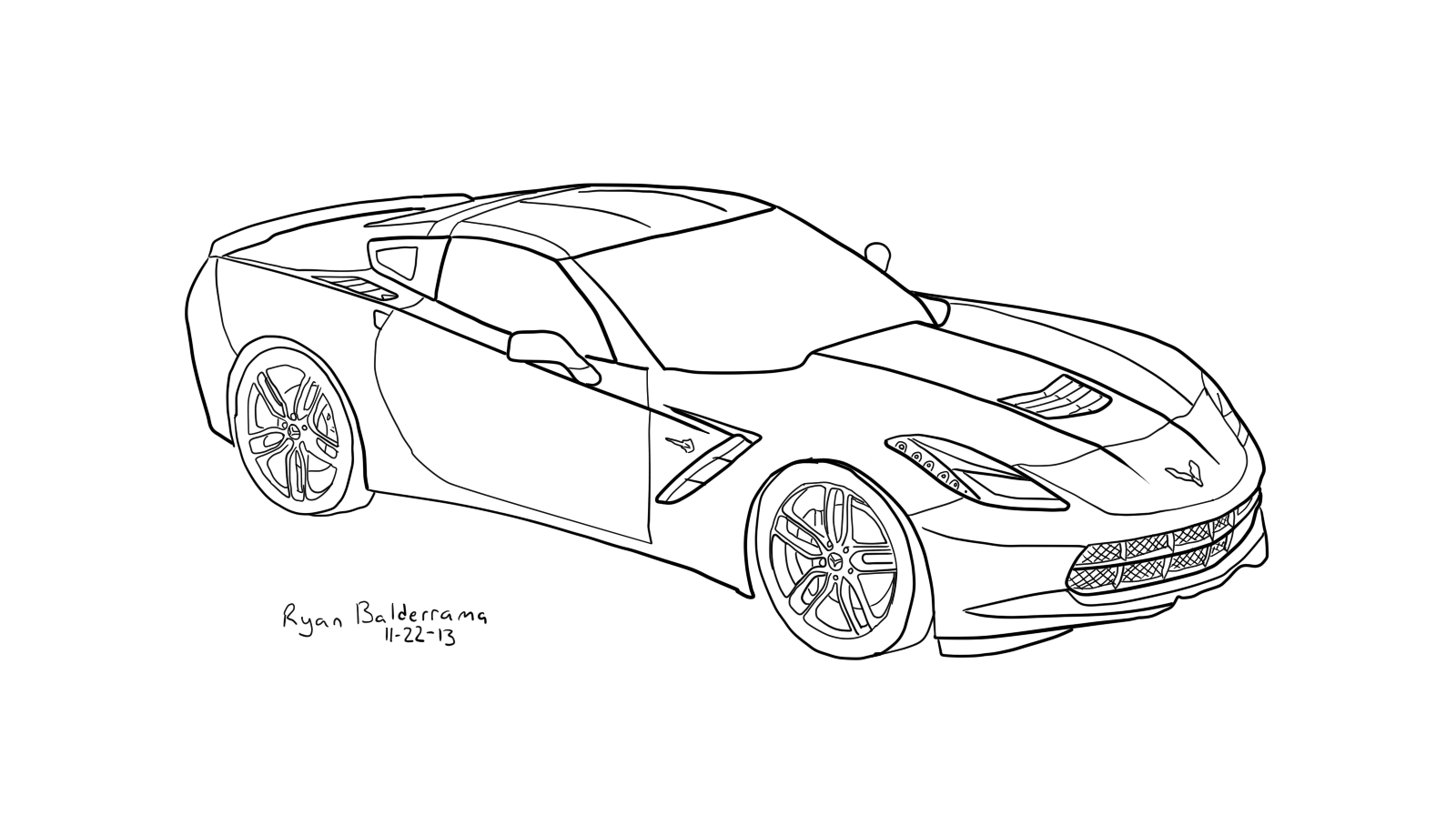 racing corvette coloring pages - photo #1