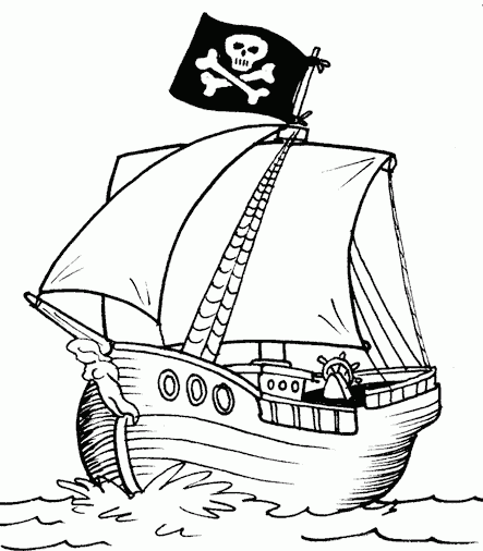 Cool Pirate Ship Coloring Pages For Kids Print Coloring